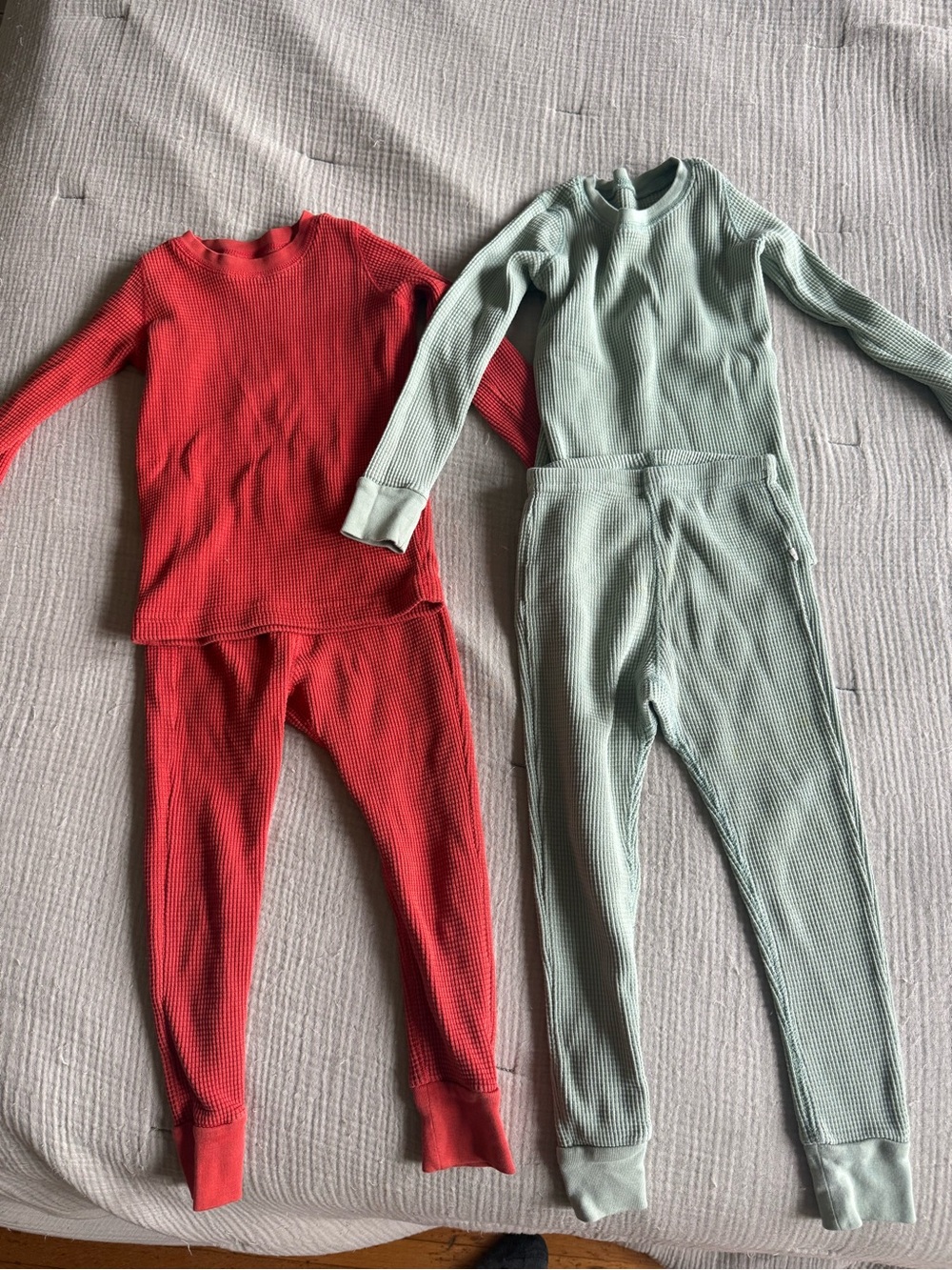2x Noble Kids Waffle Set - thermal pajamas - 4y